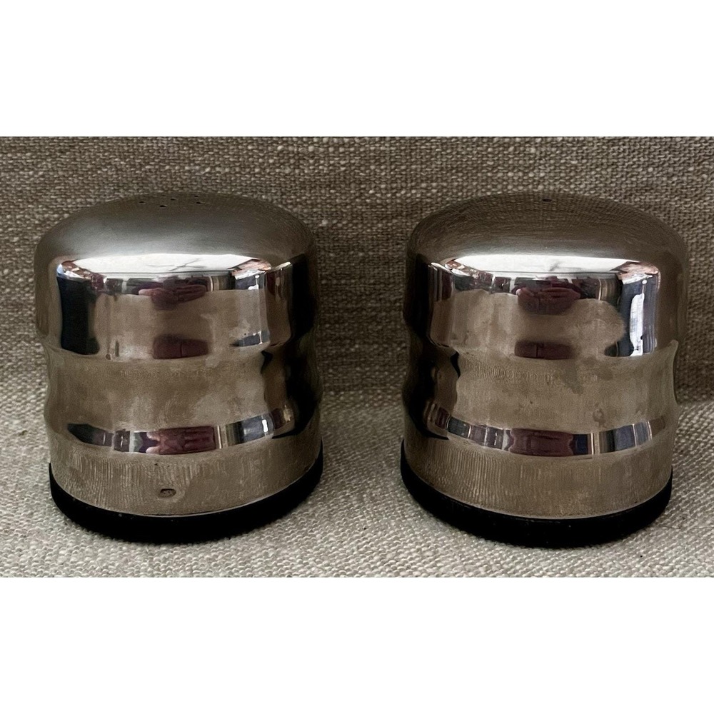 MCM Salt & Pepper Shaker Set 18-8 Stainless Mid Century Danish Modern Aesthetic